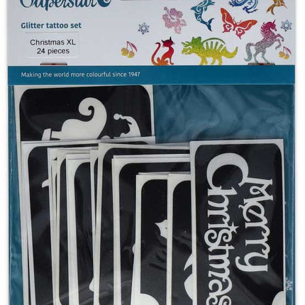 Superstar Superstar Glittertattoo sjablonenset Christmas XL 98815