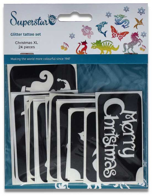 Superstar Superstar Glittertattoo sjablonenset Christmas XL 98815