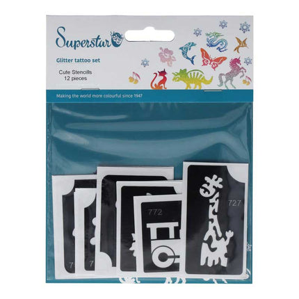 Superstar Superstar Glittertattoo sjablonenset Cute 98805