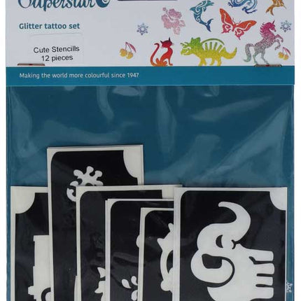 Superstar Superstar Glittertattoo sjablonenset Cute 98805