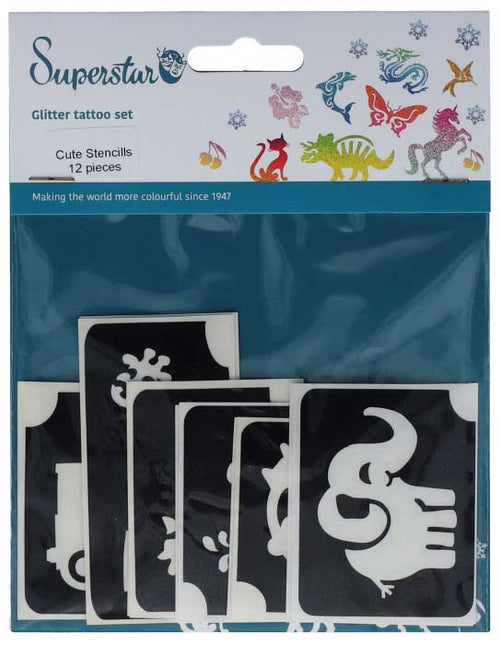 Superstar Superstar Glittertattoo sjablonenset Cute 98805