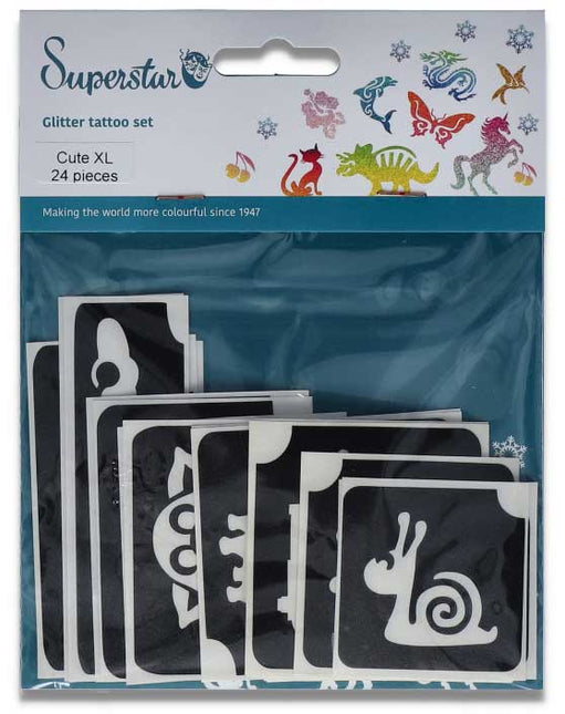 Superstar Superstar Glittertattoo sjablonenset Cute XL 98810