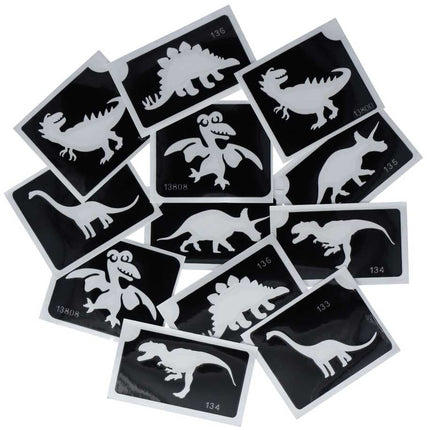 Superstar Superstar Glittertattoo sjablonenset Dino