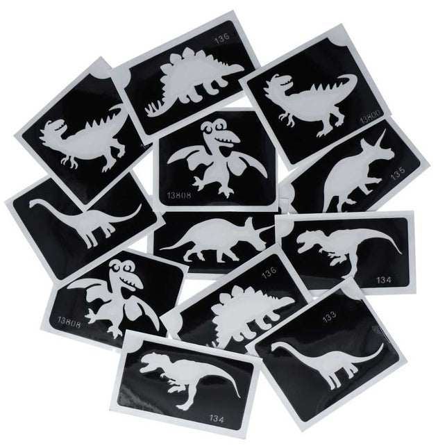 Superstar Superstar Glittertattoo sjablonenset Dino