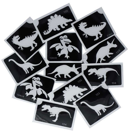 Superstar Superstar Glittertattoo sjablonenset Dino