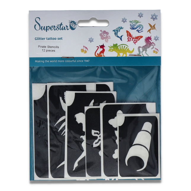 Superstar Superstar Glittertattoo sjablonenset Pirate 98807