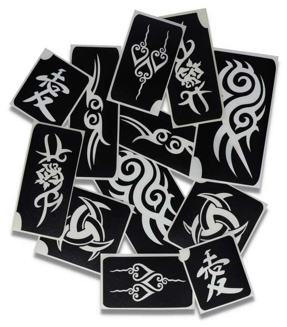 Superstar Superstar Glittertattoo sjablonenset Tribal 98808