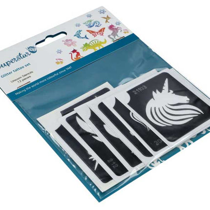 Superstar Superstar Glittertattoo sjablonenset Unicorn 98806