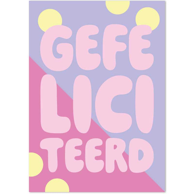 The Card Company Ansichtkaart Gefeliciteerd