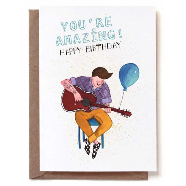 The Card Company Wenskaart Birthday Guitar Guy