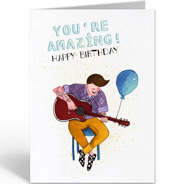 The Card Company Wenskaart Birthday Guitar Guy