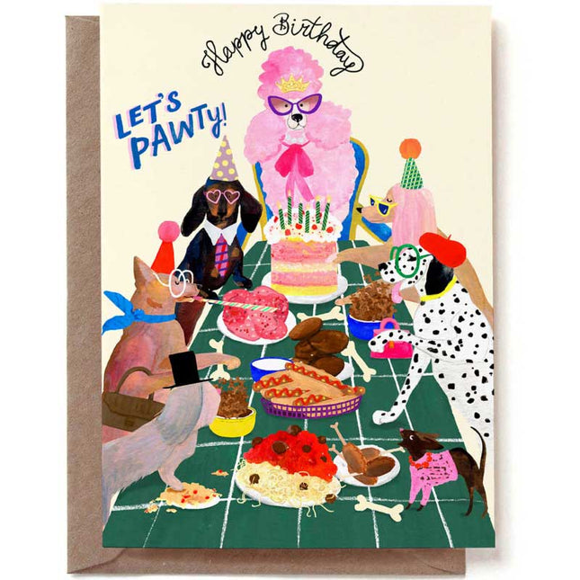 The Card Company Wenskaart Birthday Party Dogs