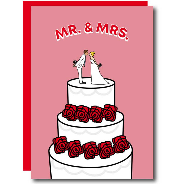 The Card Company Wenskaart Mr and Mrs Cake