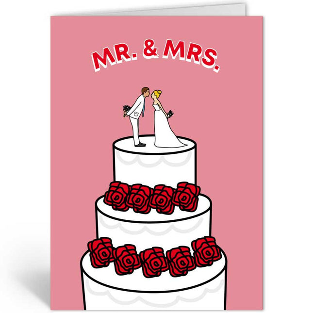 The Card Company Wenskaart Mr and Mrs Cake