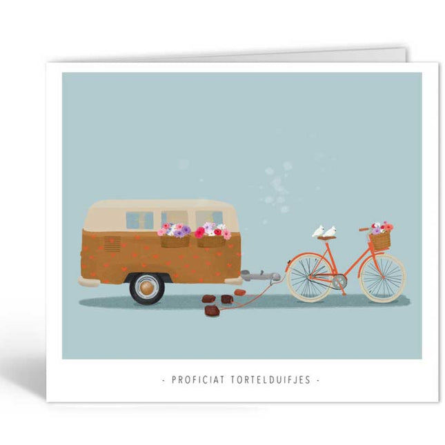 The Card Company Wenskaart Proficiat Tortelduifjes