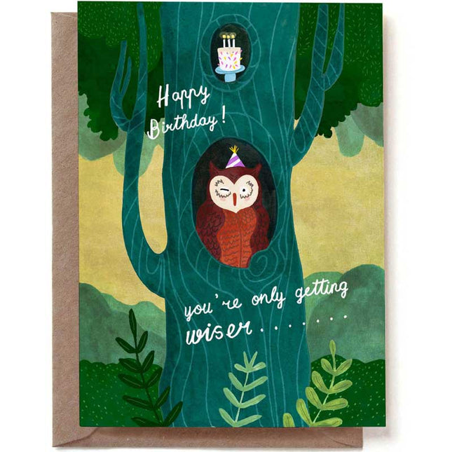 The Card Company Wenskaart Wise Owl