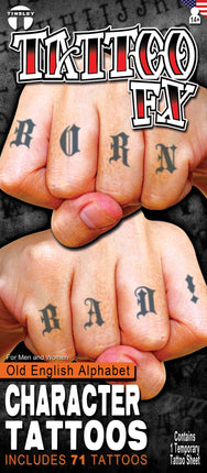 Tinsley Transfers Alfabet Oud Engels Knokkels Tattoos