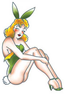 Tinsley Transfers Bunny Pin Up Tattoos