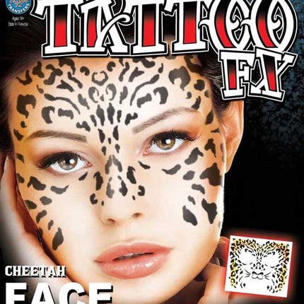 Tinsley Transfers Cheetah Face Tattoos