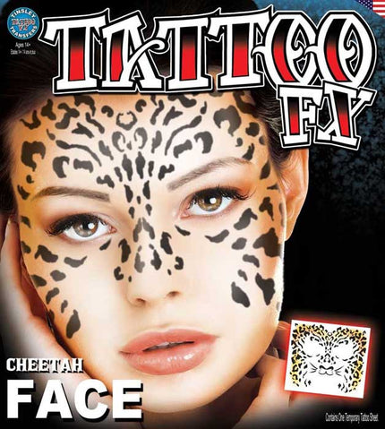 Tinsley Transfers Cheetah Face Tattoos