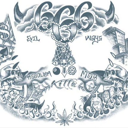 Tinsley Transfers Hoodlum Face Tattoos