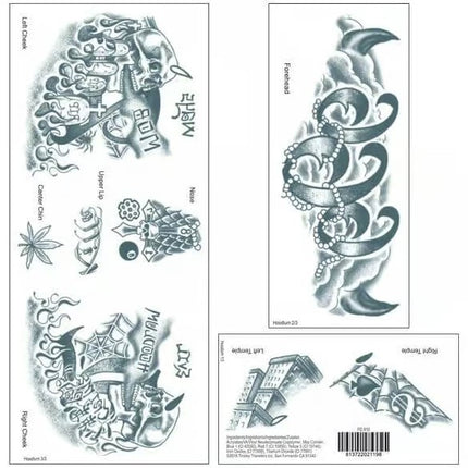 Tinsley Transfers Hoodlum Face Tattoos