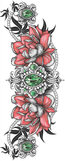 Tinsley Transfers Lotus Collar Bone Tattoos