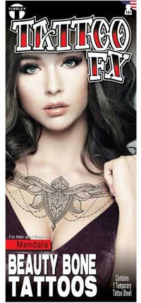 Tinsley Transfers Mandala Collar Bone Tattoos