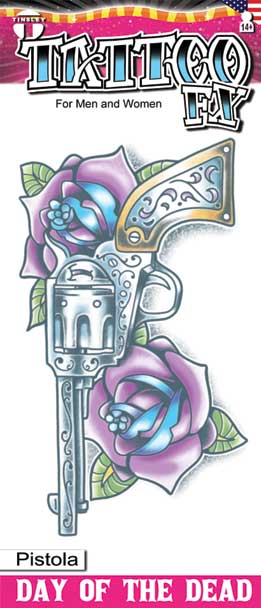 Tinsley Transfers Pistool Day Of The Dead Tattoo