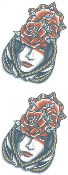Tinsley Transfers Rose Girl Hand Tattoos