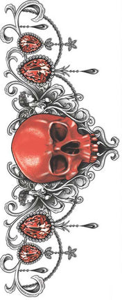 Tinsley Transfers Ruby Skull Collar Bone Tattoos