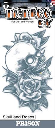 Tinsley Transfers Skull en Rozen Prison Tattoos