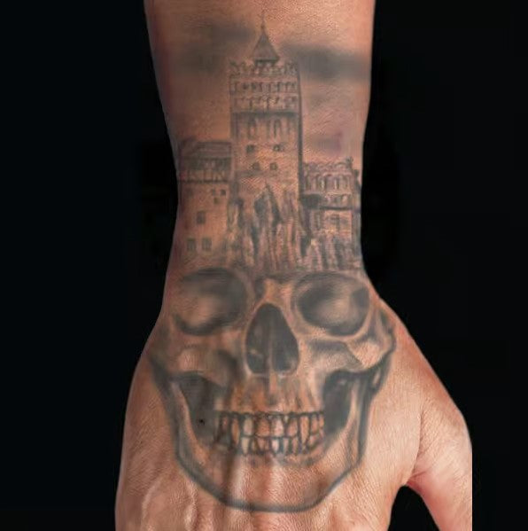Tinsley Transfers Skull Hand Tattoos