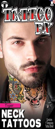 Tinsley Transfers Tijger Nek Tattoos