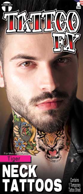Tinsley Transfers Tijger Nek Tattoos