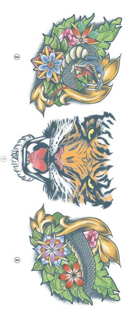 Tinsley Transfers Tijger Nek Tattoos