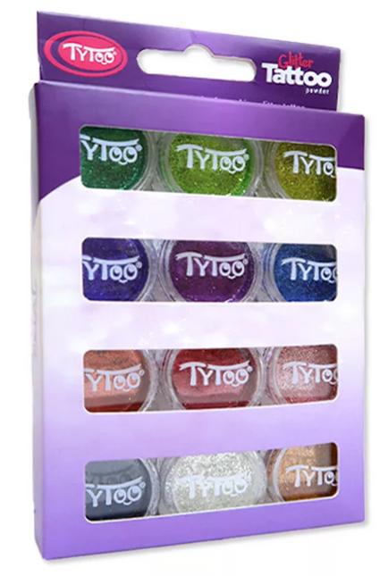 Tytoo Glitter tattoo Glitter Set Basis kleuren