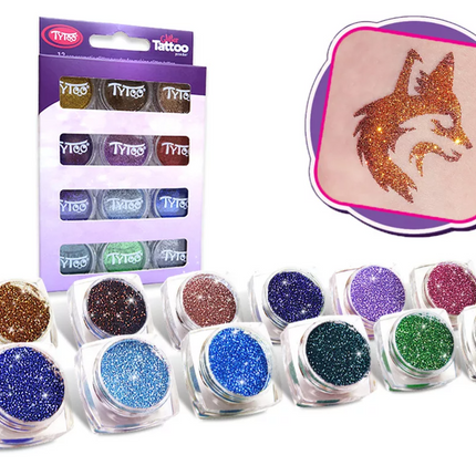 Tytoo Glitter tattoo Glitter Set Extra kleuren