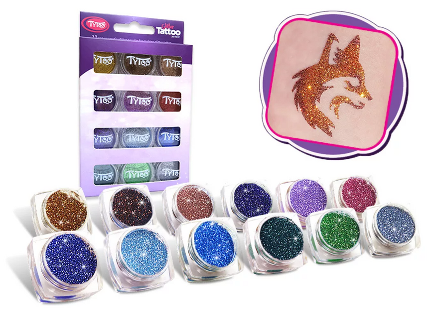Tytoo Glitter tattoo Glitter Set Extra kleuren
