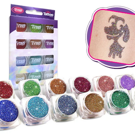 Tytoo Glitter tattoo Glitter Set Holografische kleuren