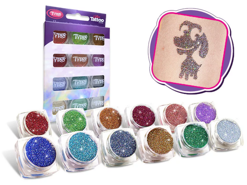 Tytoo Glitter tattoo Glitter Set Holografische kleuren