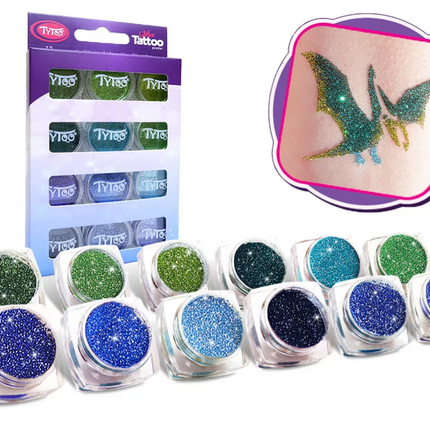 Tytoo Glitter tattoo Glitter Set Koele kleuren