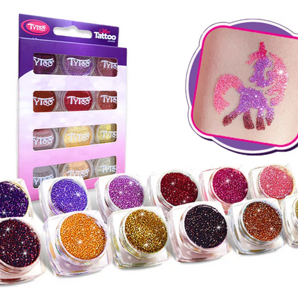 Tytoo Glitter tattoo Glitter Set Warme kleuren