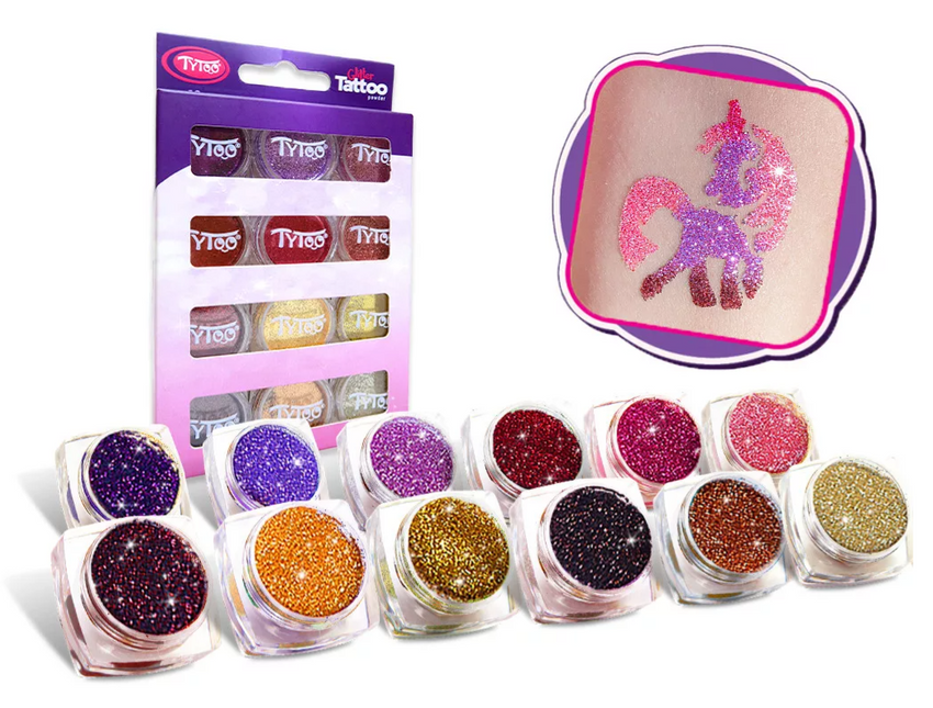 Tytoo Glitter tattoo Glitter Set Warme kleuren