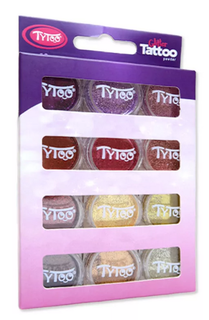 Tytoo Glitter tattoo Glitter Set Warme kleuren