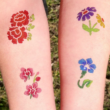 Tytoo Glittertattoo sjablonenset Bloemen