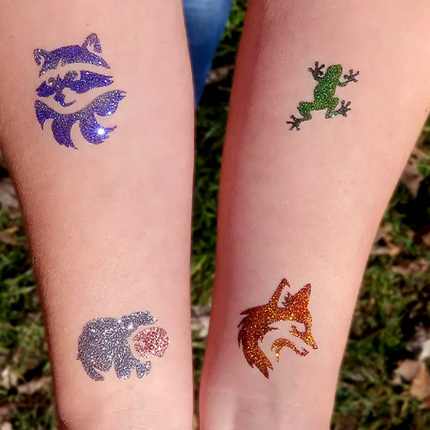 Tytoo Glittertattoo sjablonenset Bosdieren