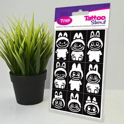 Tytoo Glittertattoo sjablonenset Labubu