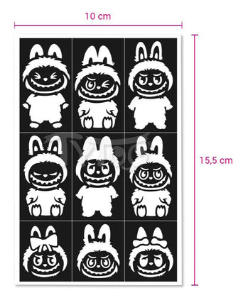 Tytoo Glittertattoo sjablonenset Labubu