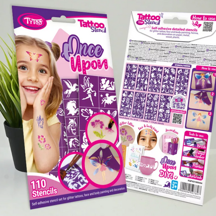 Tytoo Glittertattoo sjablonenset Meisjes 110 stuks